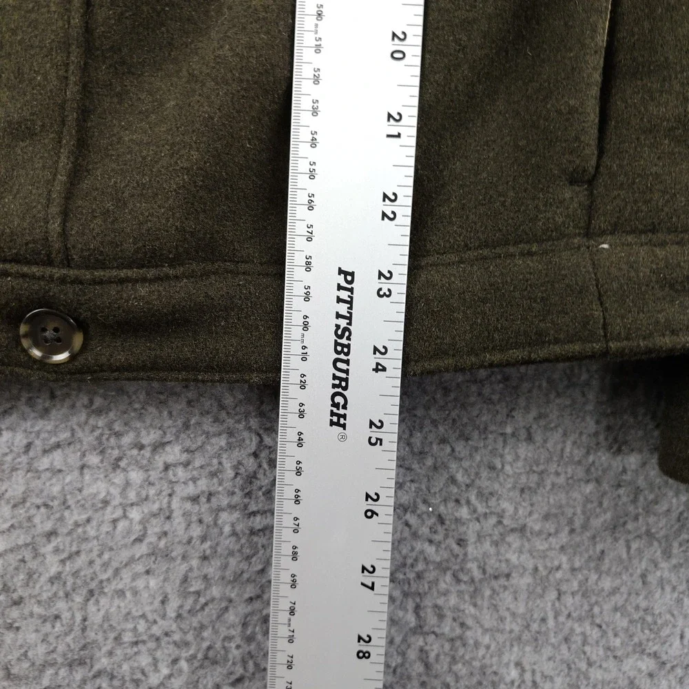Abercrombie & Fitch Jacket Mens Small Cropped Olive Green Wool Blend Mackinaw